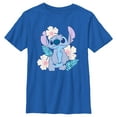 thumbnail image 1 of Boy's Lilo & Stitch Floral Stitch  Graphic Tee Royal Blue X Small, 1 of 5