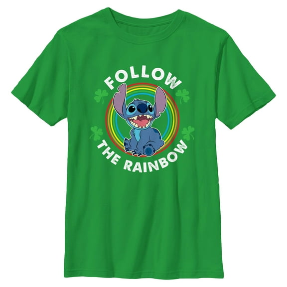 Boy's Lilo & Stitch Follow The Rainbow Graphic T-Shirt