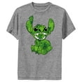 thumbnail image 1 of Boy's Lilo & Stitch Four-Leaf Clover Fill Performance Graphic Tee Charcoal Heather Large, 1 of 4
