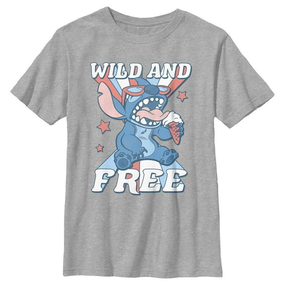 Boy's Lilo & Stitch Fourth of July Wild and Free Graphic T-Shirt