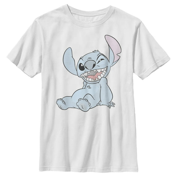 Boy's Lilo & Stitch Halftone Smile Graphic Tee White X Small