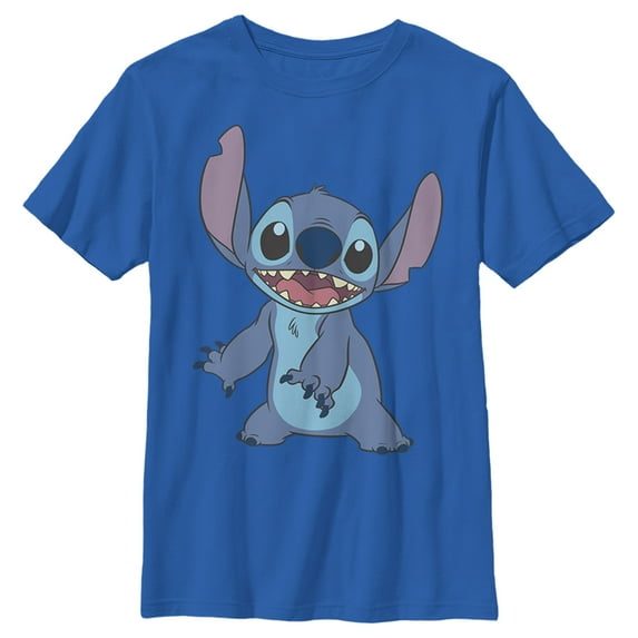 Boy's Lilo & Stitch Happy to See Me Graphic Tee Royal Blue Large