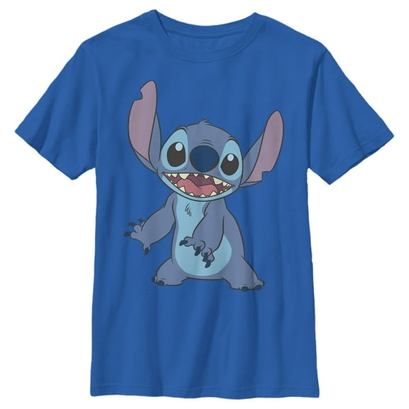 Boy's Lilo & Stitch Happy to See Me Graphic Tee Royal Blue Medium