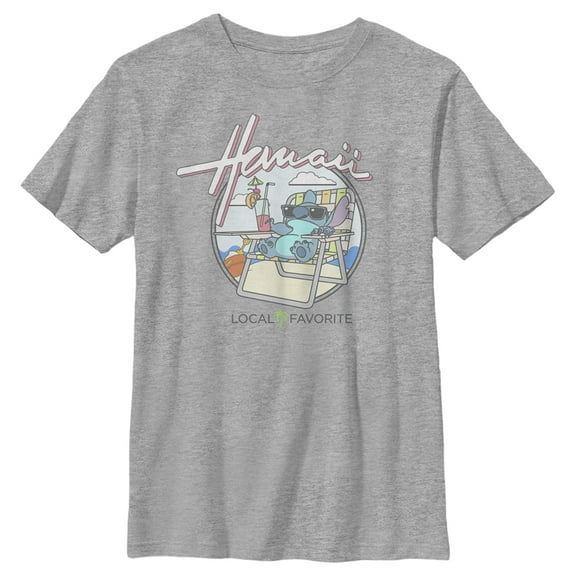 Boy's Lilo & Stitch Hawaii's Local Favorite Graphic Tee Athletic Heather Medium