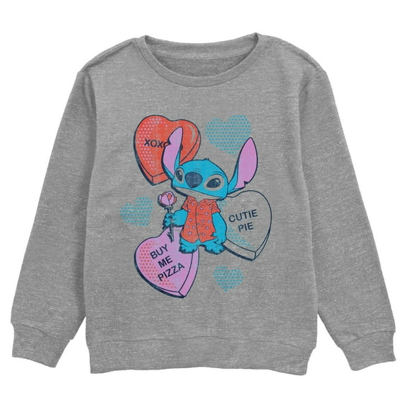 Boy's Lilo & Stitch Hearts and Pizza Sweatshirt