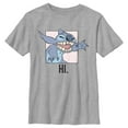 thumbnail image 1 of Boy's Lilo & Stitch Hi. Reaching Out Stitch Graphic Tee Athletic Heather Medium, 1 of 5