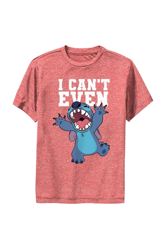 Boy's Lilo & Stitch I Can't Even Stitch Performance Graphic Tee Red Heather Large