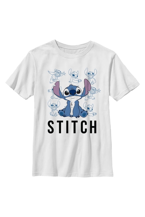Boy's Lilo & Stitch Iconic Poses Collage Graphic Tee White X Large