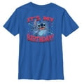 thumbnail image 1 of Boy's Lilo & Stitch It's My Birthday Experiment 626 Graphic Tee Royal Blue Small, 1 of 5