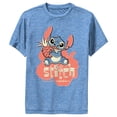 thumbnail image 1 of Boy's Lilo & Stitch Kauai Pineapple Stitch Performance Graphic Tee Royal Blue Heather Medium, 1 of 4