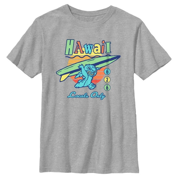 Boy's Lilo & Stitch Locals Only Experiment 626  Graphic Tee Athletic Heather Medium