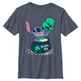 thumbnail image 1 of Boy's Lilo & Stitch Lucky Me Leprechaun Stitch  Graphic Tee Navy Blue Heather Large, 1 of 4