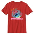 thumbnail image 1 of Boy's Lilo & Stitch Merry Stitchmas Graphic Tee Red Large, 1 of 4