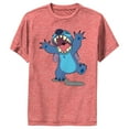 thumbnail image 1 of Boy's Lilo & Stitch Monster Stitch Performance Graphic Tee Red Heather Medium, 1 of 4