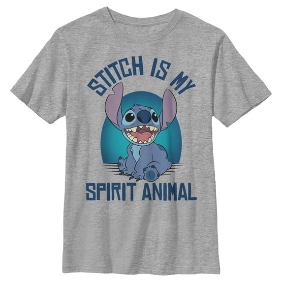 Boy's Lilo & Stitch My Spirit Animal Stitch Graphic Tee Athletic Heather Small