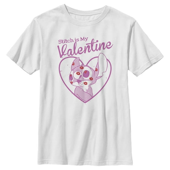 Boy's Lilo & Stitch My Valentine  Graphic Tee White X Small