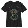 thumbnail image 1 of Boy's Lilo & Stitch Neon Stitch Graphic Tee Black X Small, 1 of 5