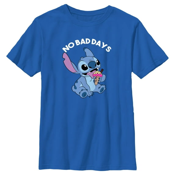 Boy's Lilo & Stitch No Bad Days Graphic Tee Royal Blue Large