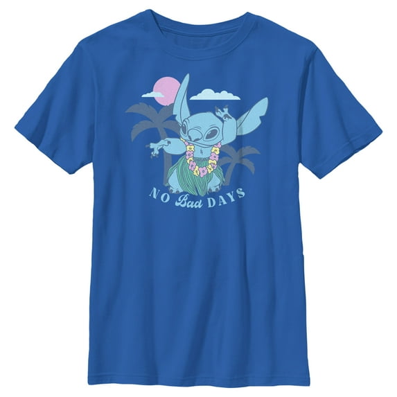 Boy's Lilo & Stitch Bad Influence Graphic Tee Royal Blue X Large