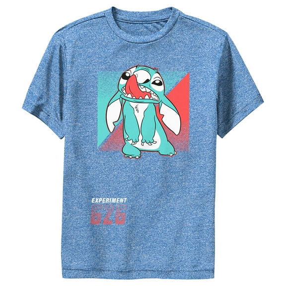 Boy's Lilo & Stitch Nose Picker Experiment 626 Performance Graphic Tee Royal Blue Heather X Large