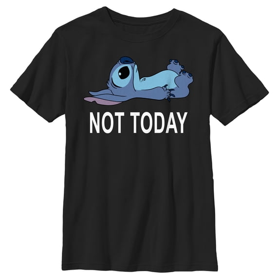 Boy's Lilo & Stitch Not Today Graphic Tee Black X Small