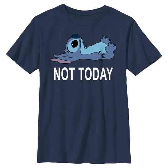 Boy's Lilo & Stitch Not Today Graphic Tee Navy Blue X Small