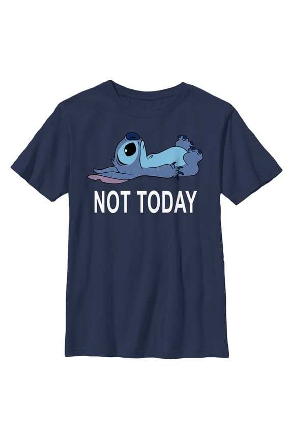 Boy's Lilo & Stitch Not Today Graphic Tee Navy Blue X Small