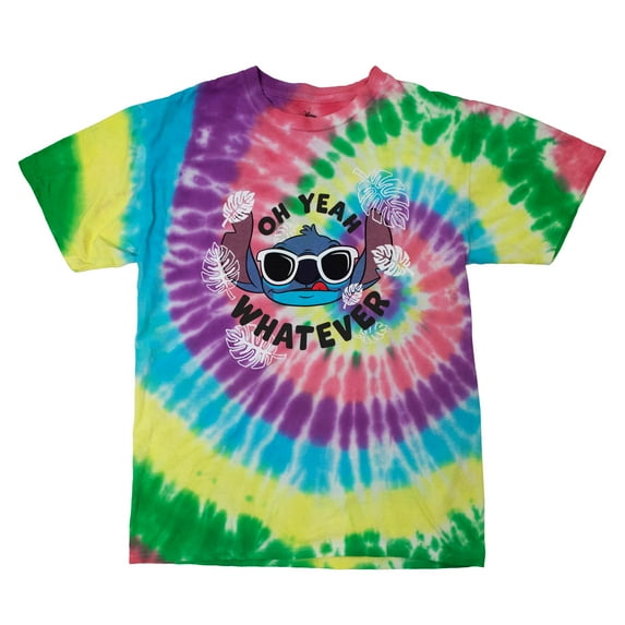 Boy's Lilo & Stitch Oh Yeah Whatever Graphic Tee Tie Dye Large