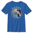 thumbnail image 1 of Boy's Lilo & Stitch Ohana and a Kiss Graphic Tee Royal Blue Small, 1 of 5