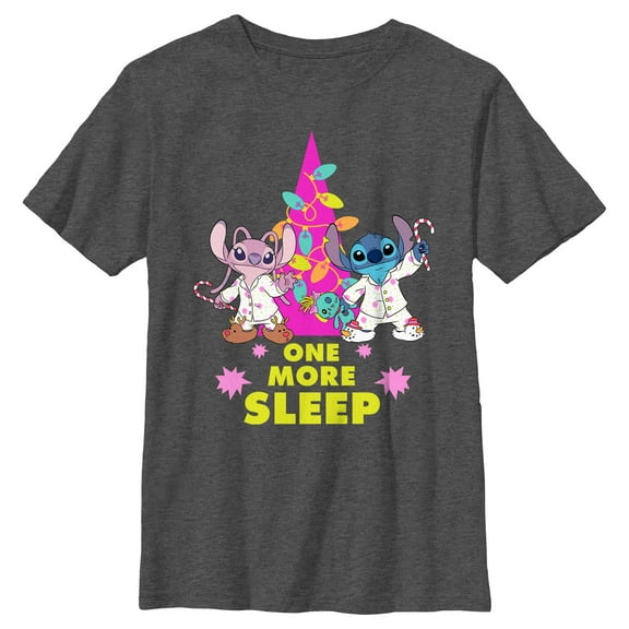 Boy's Lilo & Stitch One More Sleep  Graphic Tee Charcoal Heather X Large