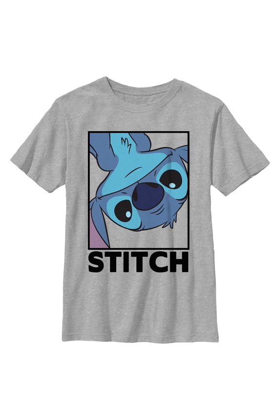 Boy's Lilo & Stitch Peekaboo Stitch Portrait Graphic Tee Athletic Heather Medium