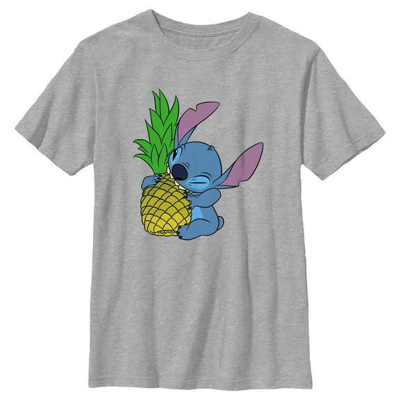 Boy's Lilo & Stitch Pineapple Lover Stitch  Graphic Tee Athletic Heather Medium