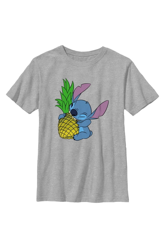 Boy's Lilo & Stitch Pineapple Lover Stitch  Graphic Tee Athletic Heather Small