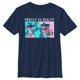 thumbnail image 1 of Boy's Lilo & Stitch Profile VS Reality Meme Graphic Tee Navy Blue X Small, 1 of 4
