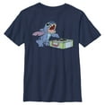 thumbnail image 1 of Boy's Lilo & Stitch Record Scratch  Graphic Tee Navy Blue Small, 1 of 4
