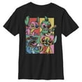 thumbnail image 1 of Boy's Lilo & Stitch Retro Panel Graphic Tee Black Large, 1 of 5