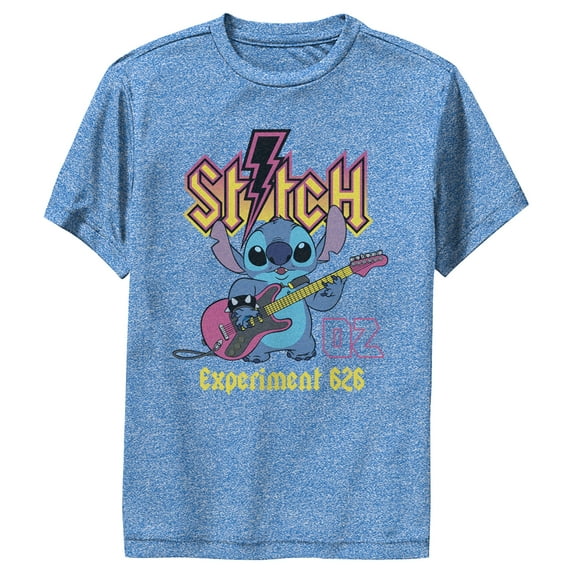 Boy's Lilo & Stitch Rocker Experiment 626 Performance Graphic Tee Royal Blue Heather X Large