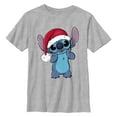 thumbnail image 1 of Boy's Lilo & Stitch Santa Surprise  Graphic Tee Athletic Heather Medium, 1 of 5