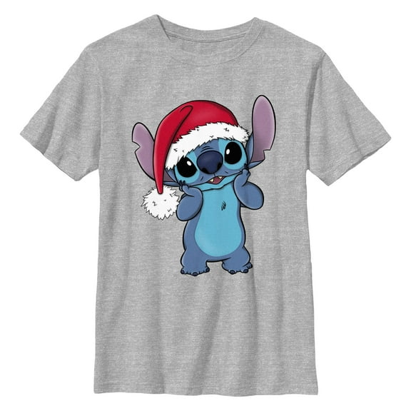 Boy's Lilo & Stitch Santa Surprise Graphic Tee Athletic Heather Medium