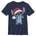 thumbnail image 1 of Boy's Lilo & Stitch Santa Surprise  Graphic Tee Navy Blue Small, 1 of 4