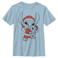 thumbnail image 1 of Boy's Lilo & Stitch Scrump and Santa  Graphic Tee Light Blue Small, 1 of 4