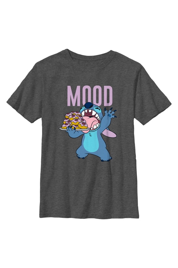 Boy's Lilo & Stitch Sweet Tooth Stitch Graphic Tee Charcoal Heather Large