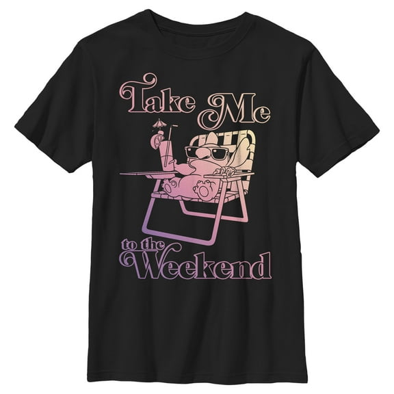 Boy's Lilo & Stitch Take Me to the Weekend  Graphic Tee Black X Large
