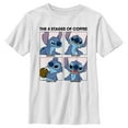 thumbnail image 1 of Boy's Lilo & Stitch The 4 Stages of Coffee  Graphic Tee White X Large, 1 of 4