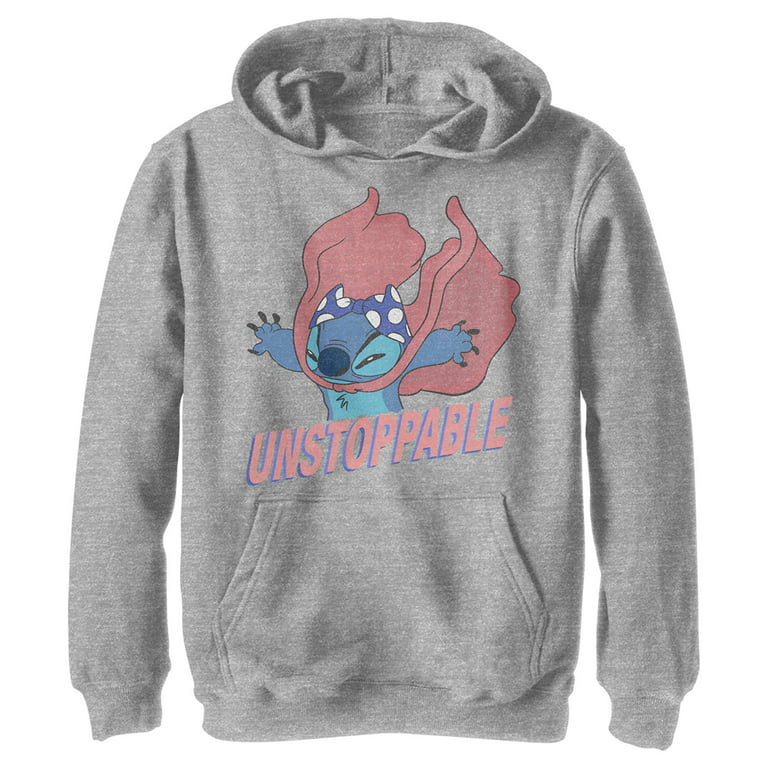 Boy's Lilo & Stitch Unstoppable Stitch Pull Over Hoodie Athletic Heather  Large