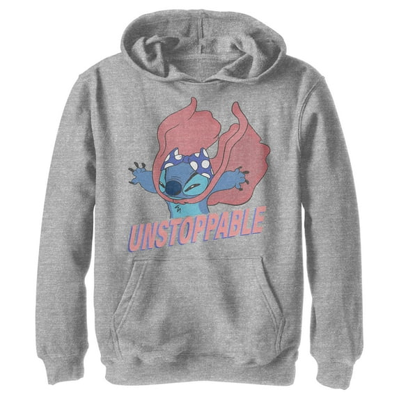 Boy's Lilo & Stitch Unstoppable Stitch Pull Over Hoodie Athletic Heather Small