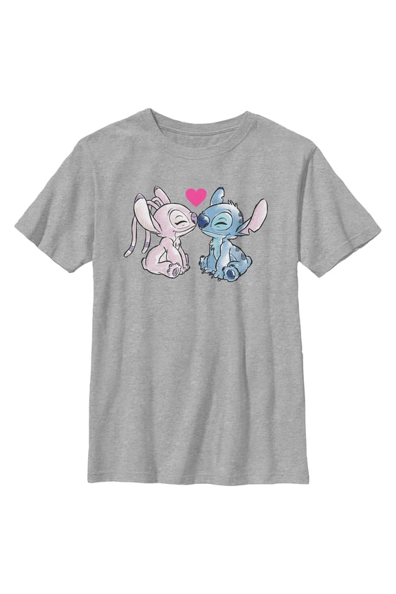 Boy's Lilo & Stitch You Are My Angel Graphic Tee Athletic Heather Small