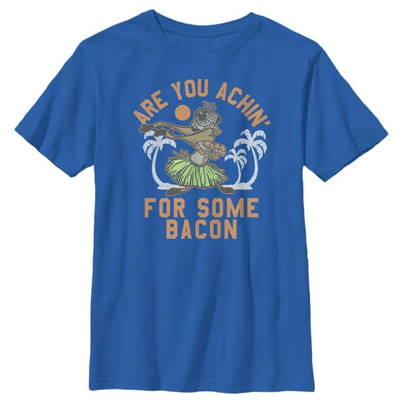 Boy's Lion King Achin for Some Bacon  Graphic Tee Royal Blue Small