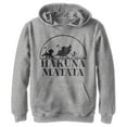 thumbnail image 1 of Boy's Lion King Black Silhouette Hakuna Matata  Pull Over Hoodie Athletic Heather X Large, 1 of 4