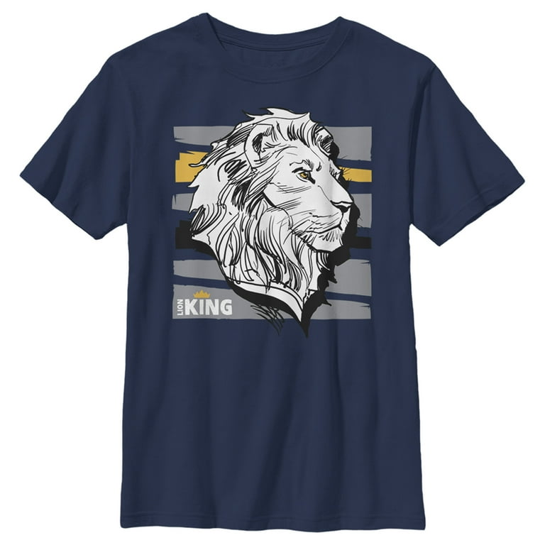 Boy's Lion King Mufasa Stripe Profile Graphic Tee Navy Blue X